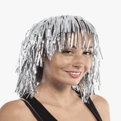 Discount Petit Clown Silver Mylar Wig