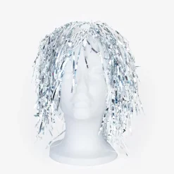 Cheap Petit Clown Silver Mylar Wig