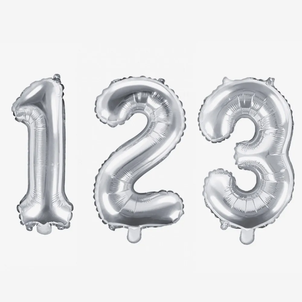 Flash Sale Party Deco Silver Number Balloon (Small Size)
