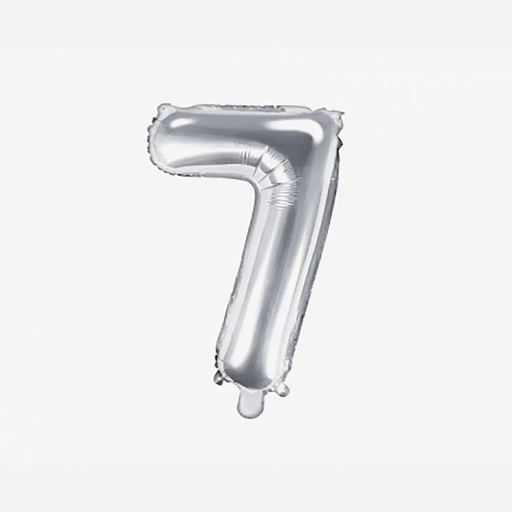 Flash Sale Party Deco Silver Number Balloon (Small Size)