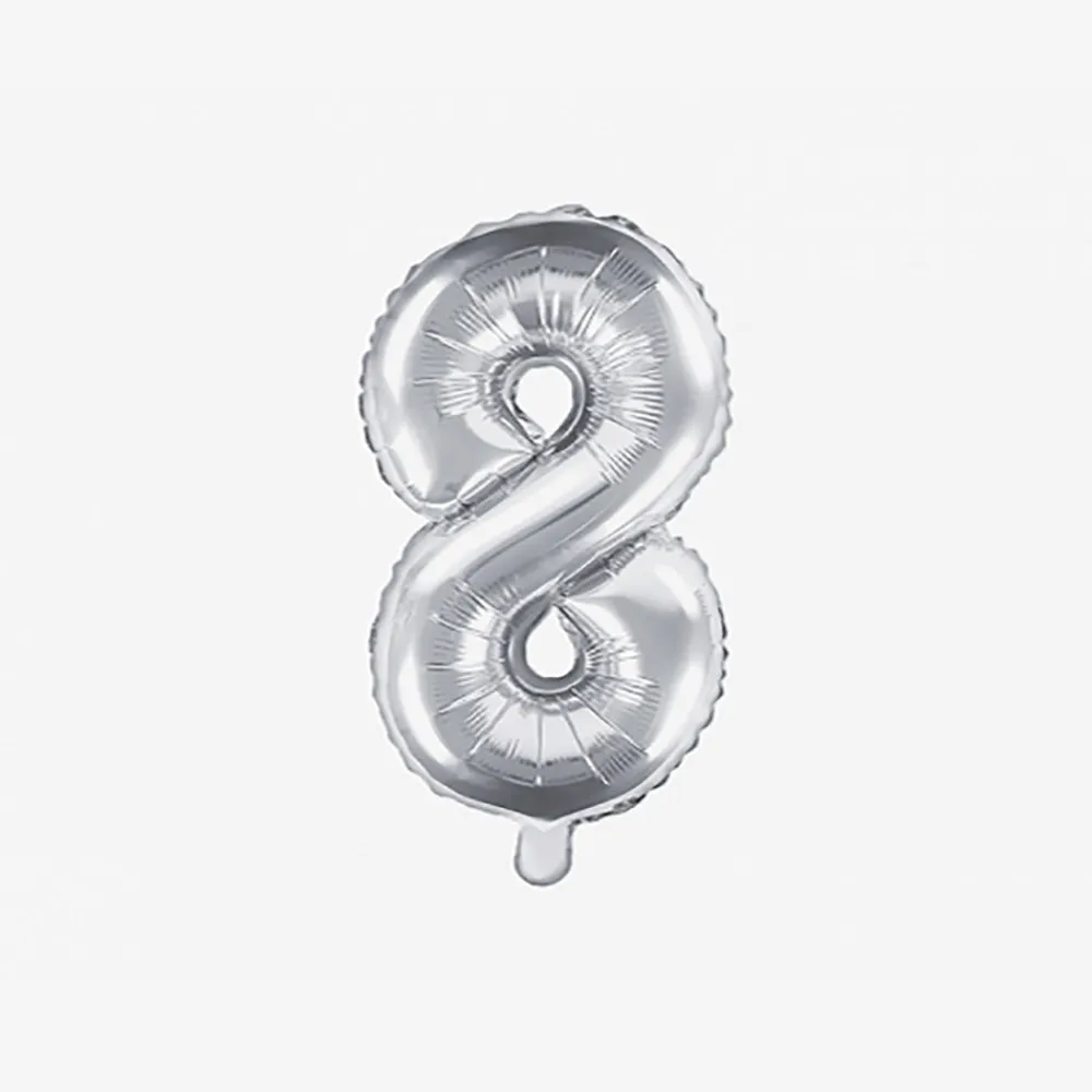 Flash Sale Party Deco Silver Number Balloon (Small Size)