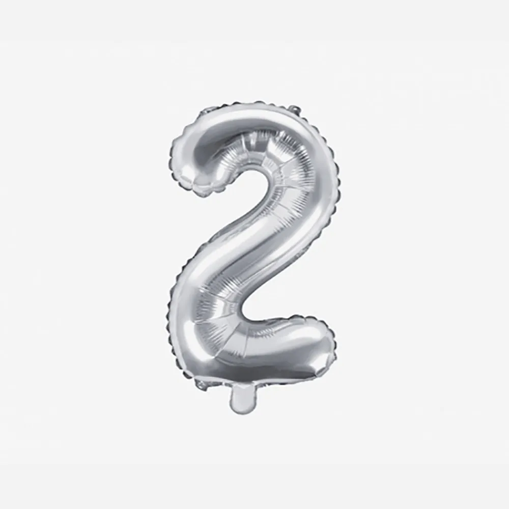 Flash Sale Party Deco Silver Number Balloon (Small Size)
