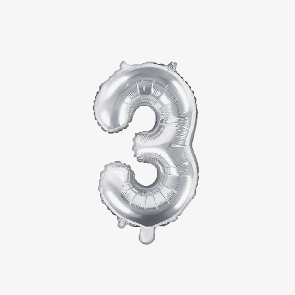 Flash Sale Party Deco Silver Number Balloon (Small Size)