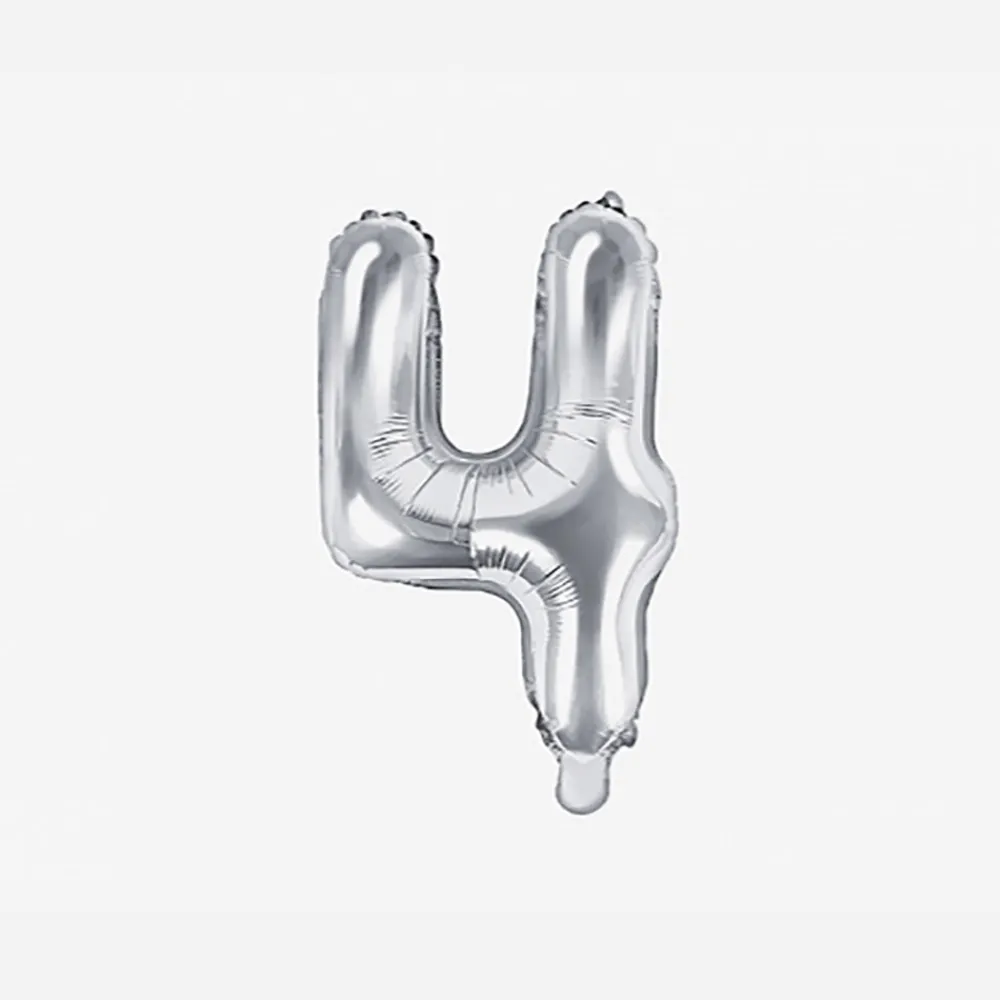 Flash Sale Party Deco Silver Number Balloon (Small Size)