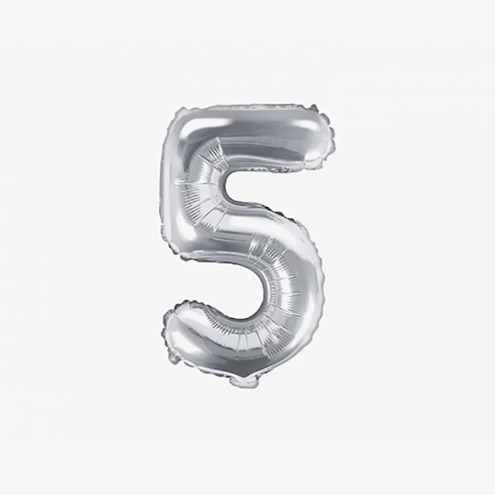 Flash Sale Party Deco Silver Number Balloon (Small Size)