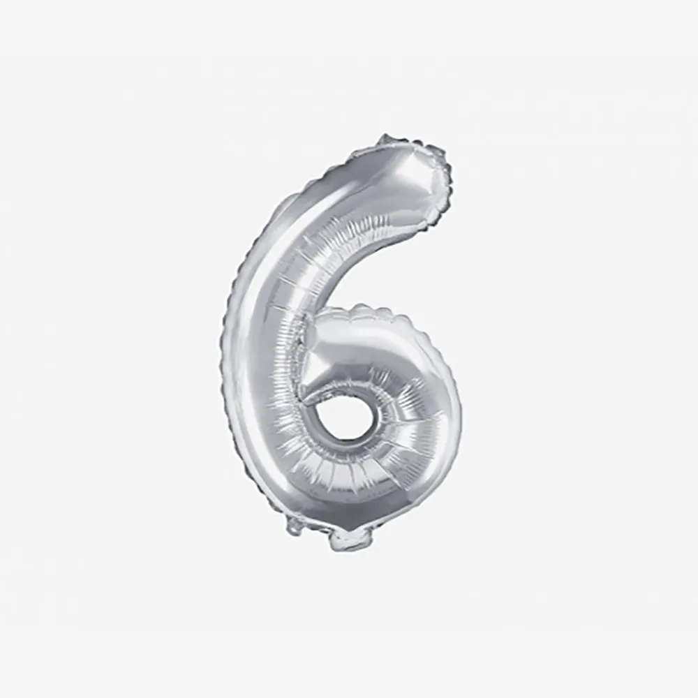 Flash Sale Party Deco Silver Number Balloon (Small Size)