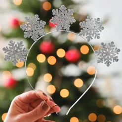 Cheap Ginger Ray Silver Snowflakes Headband