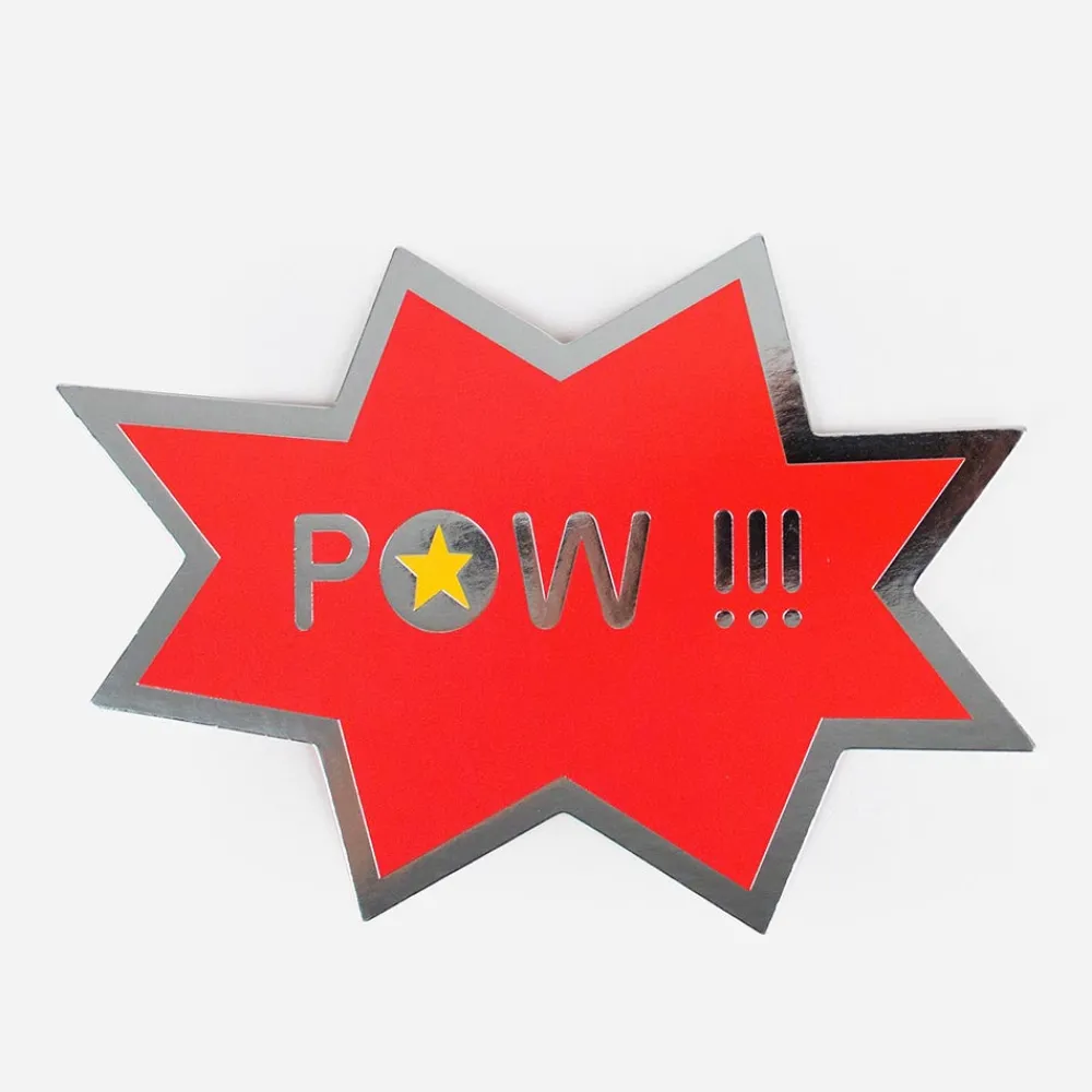 Outlet My Little Day Superhero Pow Birthday Invitation Card (8)