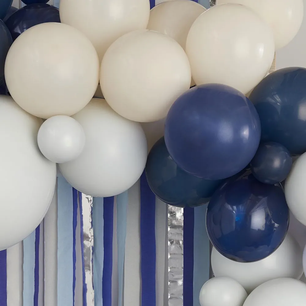 Sale Ginger Ray Wall Decoration: Balloon Arch And Blue And Silver Crepons