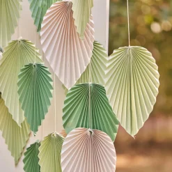 Sale Ginger Ray Wall Decoration Kit: 25 Palm Leaves In Sage And Cream Paper