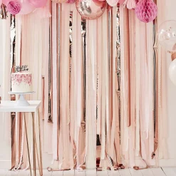 Best Ginger Ray Wall Decoration Kit: Rolls Of Pink, Peach And Rose Gold Crepe Paper