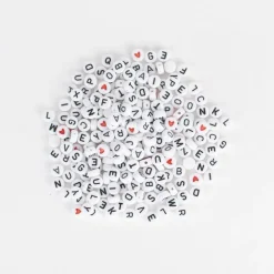Fashion Graine Créative White Alphabet Beads