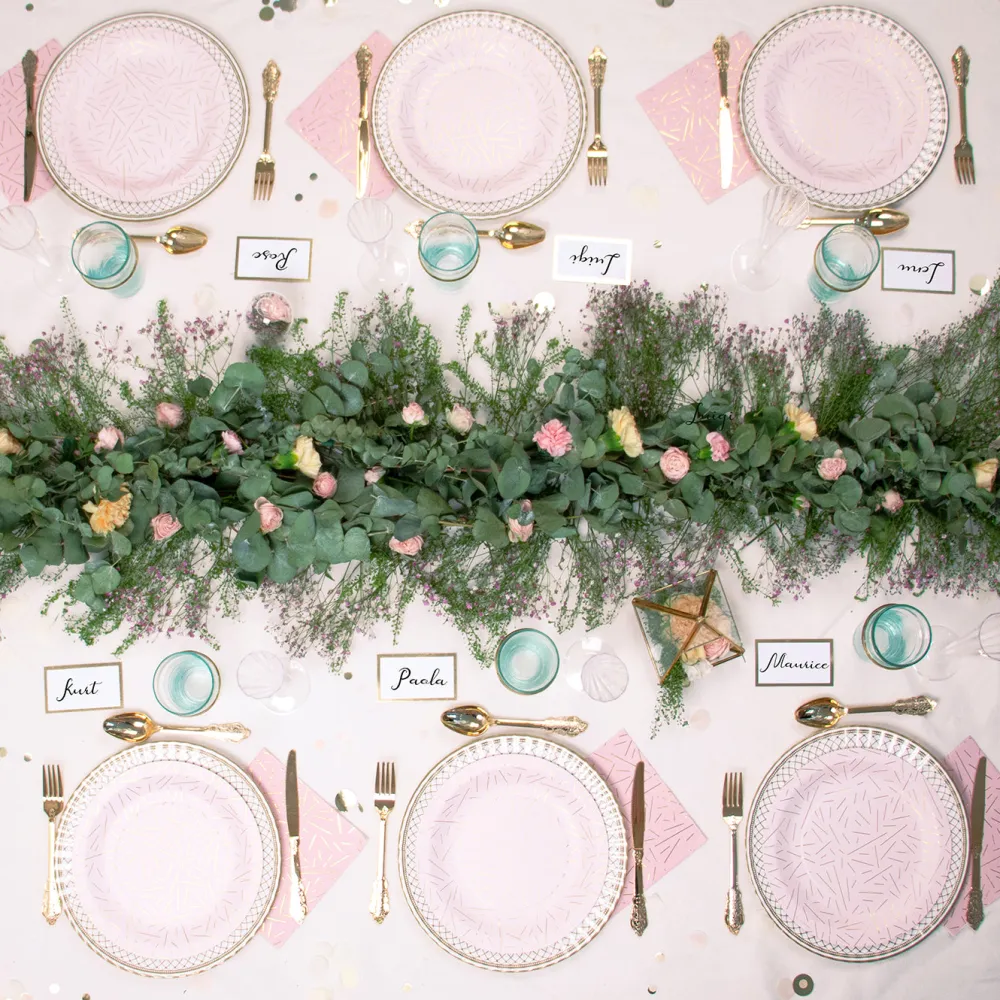 New Party Deco White And Gold Place Card (10)