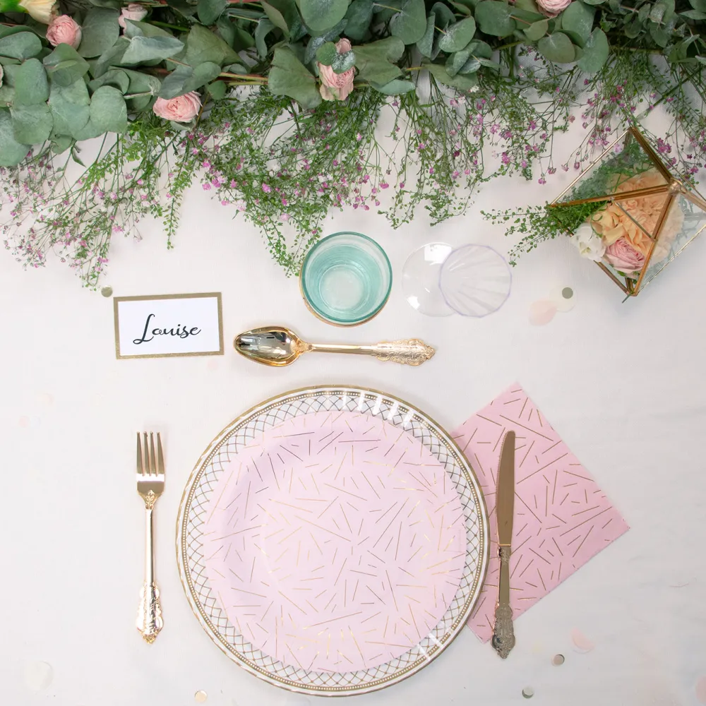 New Party Deco White And Gold Place Card (10)