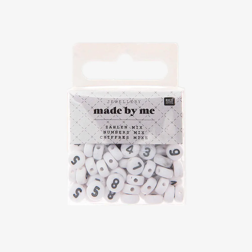 Shop Rico Design White Number Beads