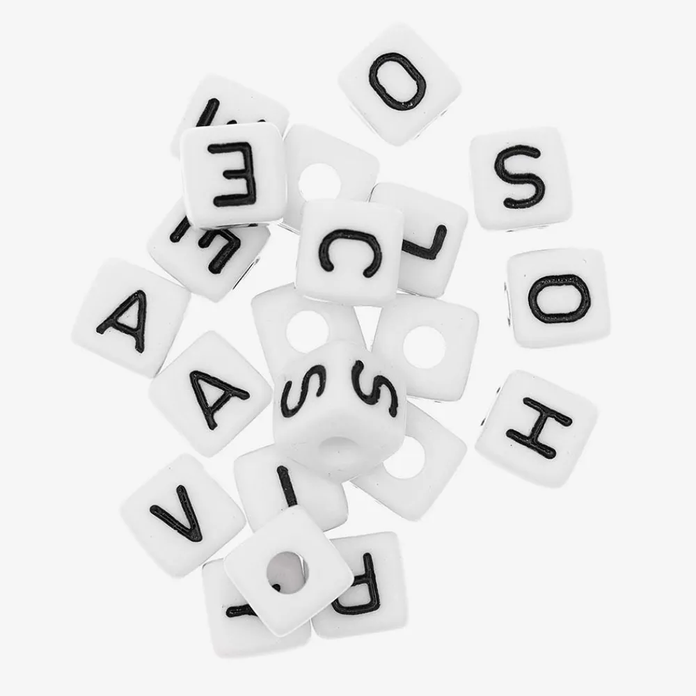 Shop Rico Design White Peace & Love Square Beads