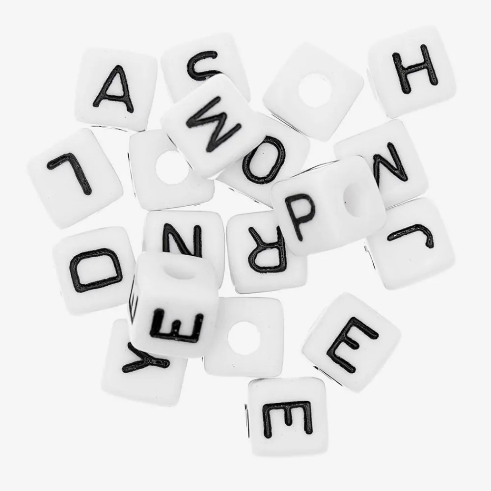 Outlet Rico Design White Smile Square Beads